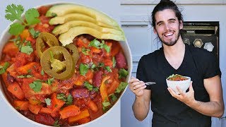 ULTIMATE VEGAN CHILI  easy vegan van life cooking [upl. by Yrod]