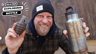 Survival Myth or Reality Does Double Walled Water Bottle Explode in a Campfire [upl. by Tsai]