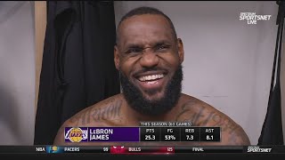 LeBron James POSTGAME INTERVIEWS  Los Angeles Lakers beat Memphis Grizzlies 136124 [upl. by Nyleahs]