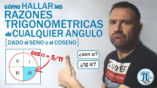 Cómo hallar las RAZONES TRIGONOMÉTRICAS de un ÁNGULO CUALQUIERA 📐 Razones del cuarto cuadrante 🕞 [upl. by Yngad]