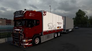 Scania R580 MVreugdenhil Topline Boxed trailer2x2 Euro Truck Simulator 2  Trustmaster T300RS GT [upl. by Alyosha]