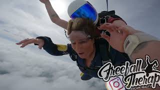 Ava Gallops Tandem Skydive  UK Parachuting  FreefallTherapy [upl. by Onihc65]