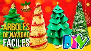 🎄 5 ARBOLES de NAVIDAD caseros MINI  🎄 MANUALIDADES navideños DIY para DECORAR 🎄 [upl. by Imekawulo]