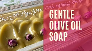 Making simple and gentle olive oil soap soapmaking handmadesoap artisansoap diy geranium [upl. by Yurik]