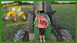 Tractors working on the farm for toddlers  Using plow tractor with kids [upl. by Loyce]