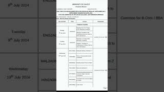 2nd sem B Com Timetable Calicut university malayalistalks3518 calicut Shorts [upl. by Blondelle]