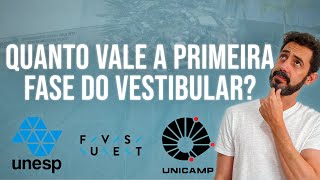 QUANTO VALE A PRIMEIRA FASE DO VESTIBULAR  UNESP UNICAMP E FUVEST [upl. by Rett]