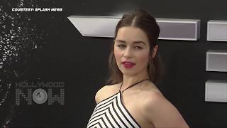 VIDEO Emilia Clarke Stuns At Terminator Genisys Premiere [upl. by Herrington154]