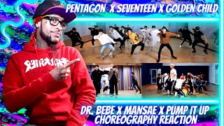 PENTAGON X SEVENTEEN X GOLDEN CHILD KPOP DANCE PRACTICE REACTION [upl. by Stirling]