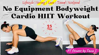 A Quick Intense Bodyweight No Equipment Cardio Core HIIT Workout at Home [upl. by Slavic]