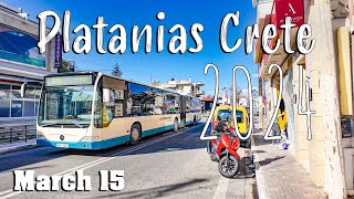 Platanias Crete walking tour 4k vlog drone Platanias Kreta Greece 2024 [upl. by Evelinn]