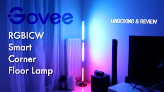 Govee RGBICW Smart Corner Floor Lamp  Unboxing amp Review [upl. by Yorel]