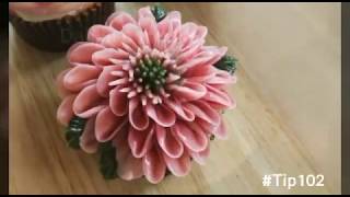 How to make buttercream flower quotDahlia cupcakequotby Butterampblossoms [upl. by Arad]