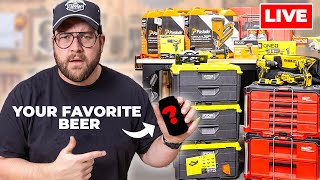 Testing Subscribers Favorite Beers amp HUGE Tool  Table Giveaway 🔴 LIVE STREAM 🔴 [upl. by Baxy638]