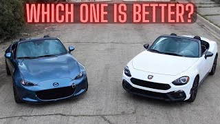 Turbocharged ND Miata vs Fiat 124 Abarth 14 Mile Race and Owner Insights [upl. by Philomena]