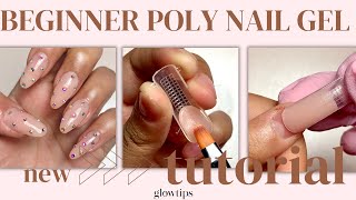 💅BEGINNER POLY NAIL GEL TUTORIAL How To Do Nail Extensions Using GLOWTIPS Poly Nail Gel CC [upl. by Flatto]