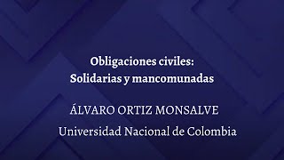 Obligaciones civiles Solidarias y mancomunadas [upl. by Ahsikel]