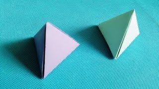 How to make an Origami Tetrahedron step by step Tutorial [upl. by Atteloj]