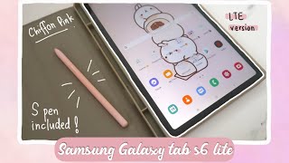 Samsung Galaxy Tab S6 Lite 📦 aesthetic unboxing chiffon pink  LTE version 🍒🧸 Malaysia 🇲🇾 [upl. by Danyluk]