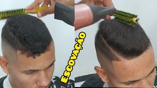 como escovar cabelo masculino [upl. by Ingar]