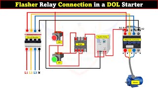 Flasher Relay Connection in a DOL Starter LearningEngineering [upl. by Eiralav391]