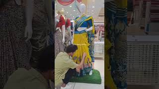 How to drape single floating in semi pichy saree saree draping prepleating shaping fashion [upl. by Domenic]