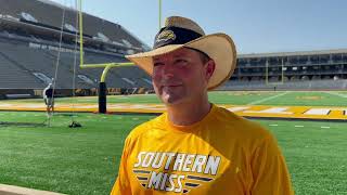 USM Football  Will Hall Chip Long and Dontae Lucas following day six of training camp [upl. by Ermey]