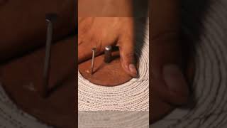 Cloth buffering Polishing wheel manufacturing asmr machine buffering polishing shortsvideo [upl. by Leidgam]