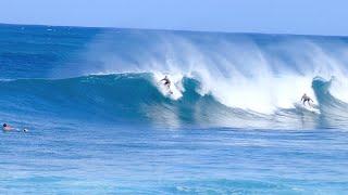 Gas Chambers North Shore Hawaii  11324  Surfing Glassy Fast Hollow Break Oahu [upl. by Martens]