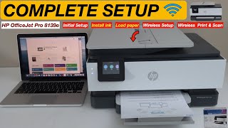 HP OfficeJet Pro 8139e Setup Using Display Install Ink Load Paper Align Wireless Setup amp Review [upl. by Ahsikahs]