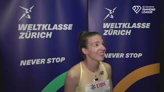 Susanne Goglwalli Finishes 2nd in Weltlkasse Zurich Diamond League 400m Interview [upl. by Oflodur229]