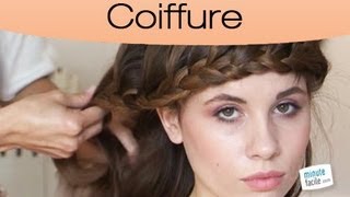 Coiffure  faire une couronne de tresse [upl. by Aneeroc]