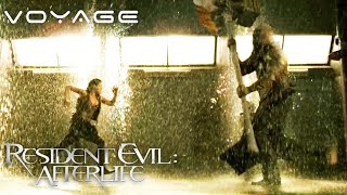 Resident Evil Afterlife  Zombie Axeman vs Alice amp Claire  Voyage [upl. by Kinney]