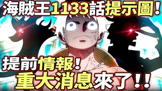 海賊王1133話情報提示：提前情報！“重大壞消息”來了！！ [upl. by Eahsal]