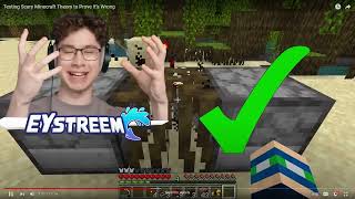 Reacting to EYstreem busting scary Minecraft myths [upl. by Varuag170]