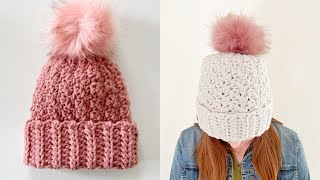 How to Crochet the Chunky Griddle Stitch Hat [upl. by Ieso]