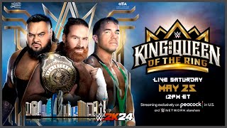 WWE 2K24  Zayn vs Gable vs ReedIntercontinental Championship matchKing and Queen of the Ring 2024 [upl. by Wayland463]