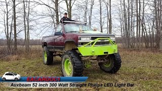 Auxbeam 52 Inch 300 Watt Straight Philips LED Light Bar Review [upl. by Ihsar]