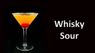 Whiskey Sour Cocktail Drink Recipe [upl. by Dabney]