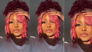 Watch me slay this 😍💕Pink ombre UPDO 360 synthetic lace wig✨ [upl. by Eustis]