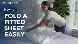 How To Fold A Fitted Sheet Easily [upl. by Idoux]