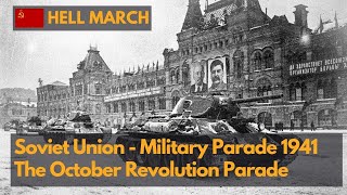 The Real Soviet March  Moscow military parade 1941 during WWII [upl. by Ylatan]