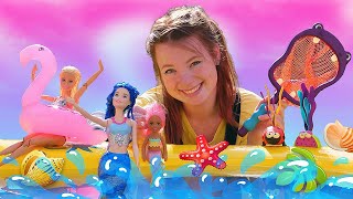 Barbie und die Meerjungfrau sind im Schwimmbad Puppen Video mit Barbie und Irene [upl. by Nalod35]