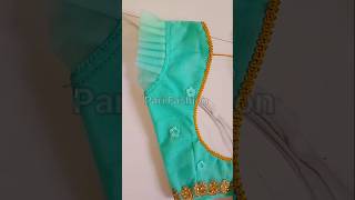 Beautiful Ruffle Sleeve Net Blouse Design blouse fashion shortvideo saree [upl. by Attelahs]