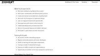 Zigment is hiring for Frontend Software Engineer Intern  Fresher Bangalore [upl. by Ikairik]