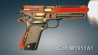 Colt M1911A1 How it works  3dGun [upl. by Roxanne]