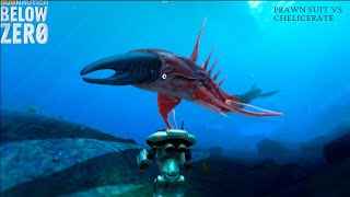 Subnautica Below Zero Prawn Suit vs Chelicerate [upl. by Frendel]