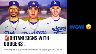 REACTION TO SHOHEI OHTANI SIGNING WITH THE LA DODGERS 10700M [upl. by Talich]