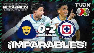 HIGHLIGHTS  Pumas 02 Cruz Azul  Liga Mx AP2024  J14  TUDN [upl. by Torosian]