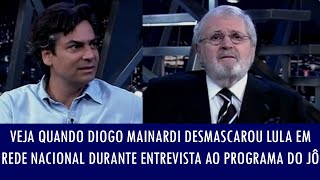 Veja quando Diogo Mainardi desmascarou Lula em rede nacional durante entrevista ao Programa do Jô [upl. by Akerdal620]